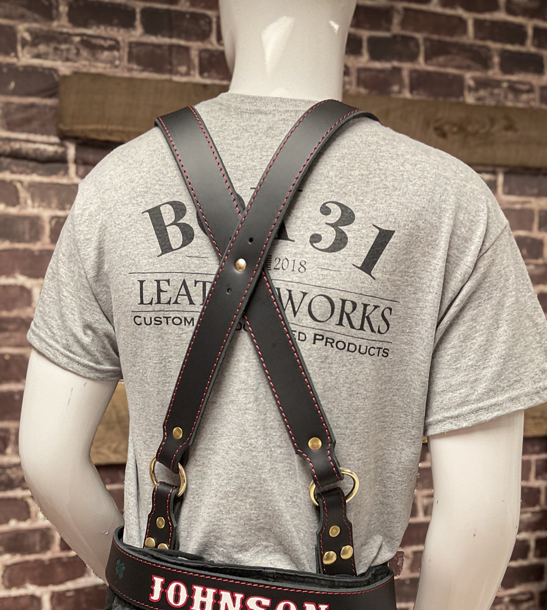 Firefighter Leather X-Back Suspenders – Box 31 Leatherworks