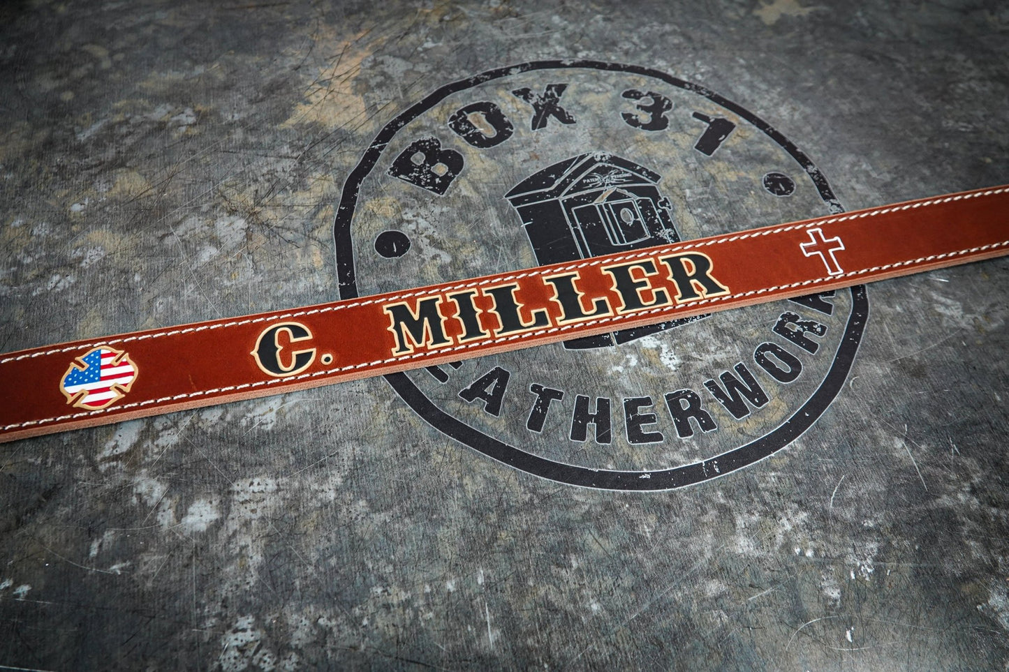 Hand - Painted Helmet Band - Box 31 Leatherworks