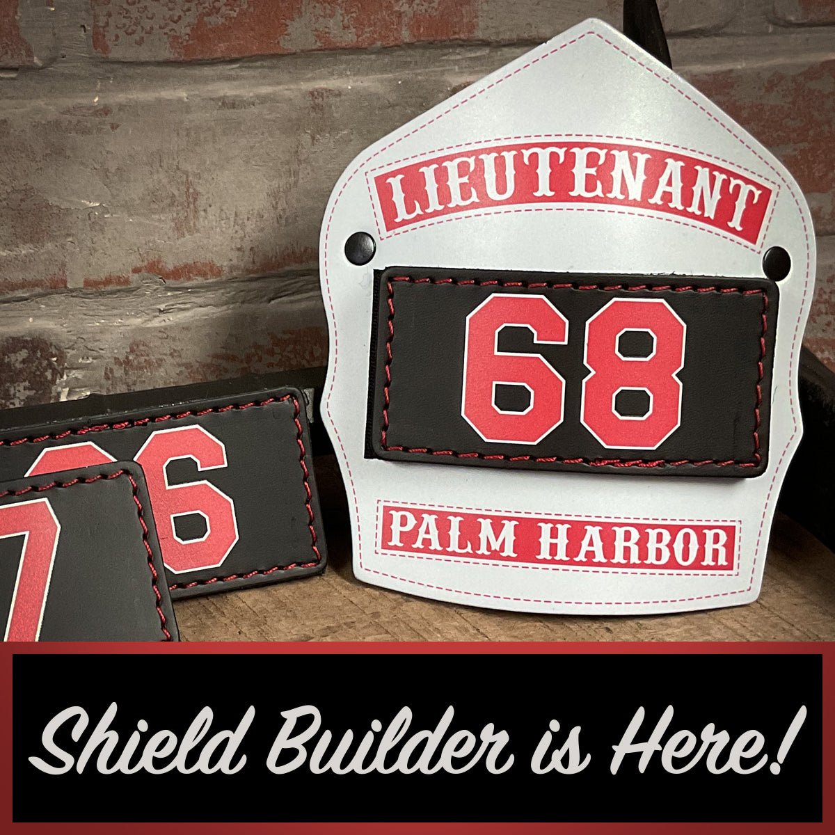 Passport Shield – Custom Leather Fire Helmet Front | Box 31