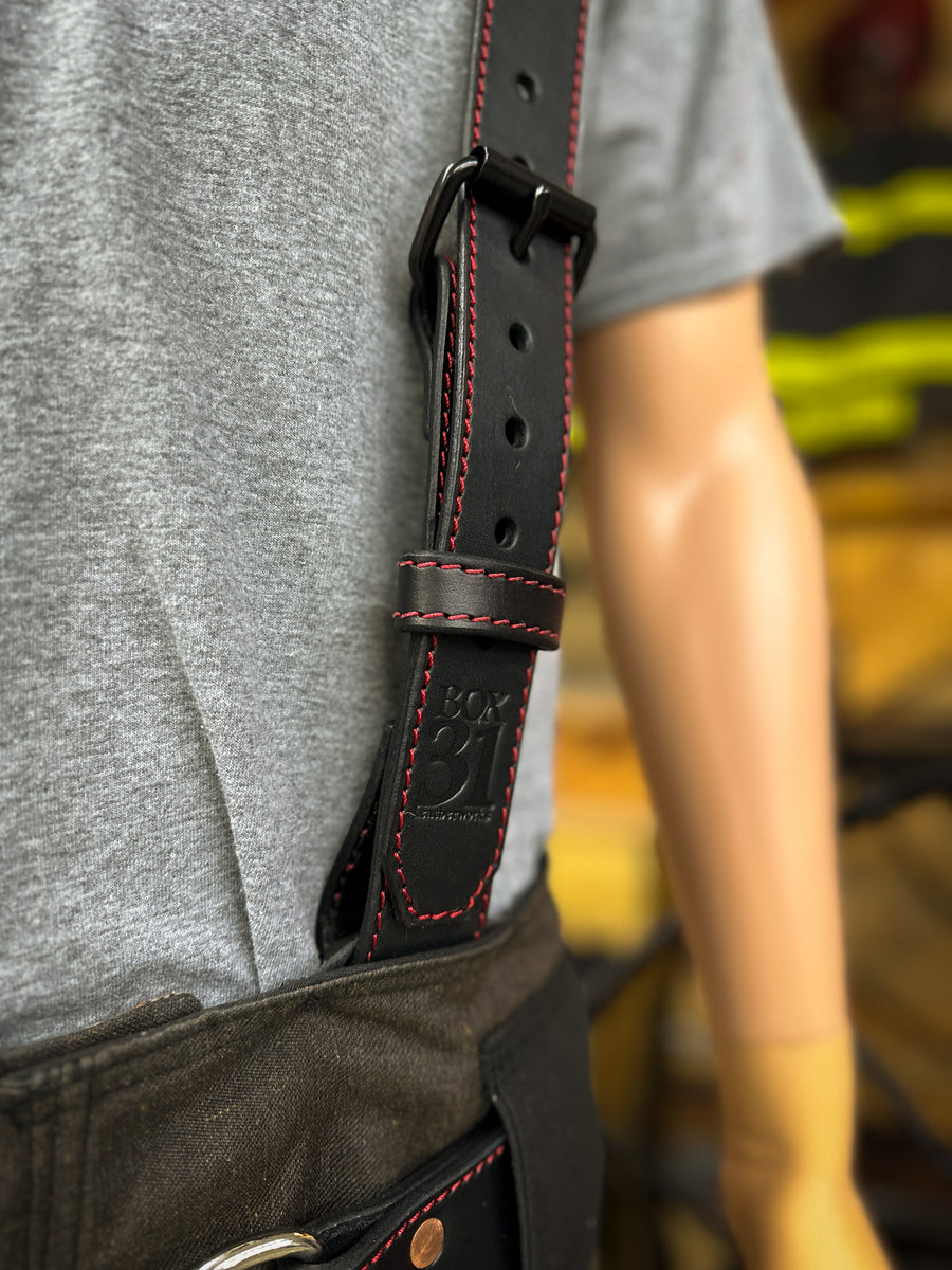 Leather X-Back Suspenders - Axe and Awl Leatherworks - Customizable