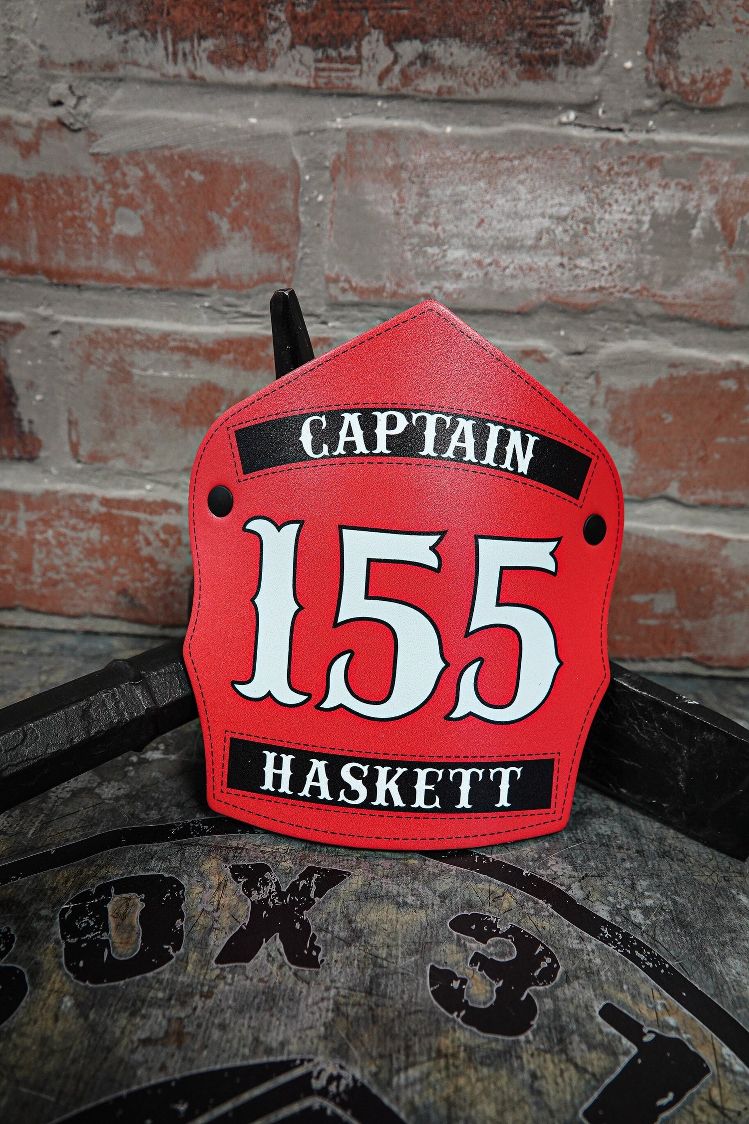 Custom Traditional Leather Helmet Fronts for Firefighters - Box 31 Leatherworks