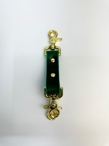 RTS - Box Light Clip - Green Leather w/ Brass Hardware