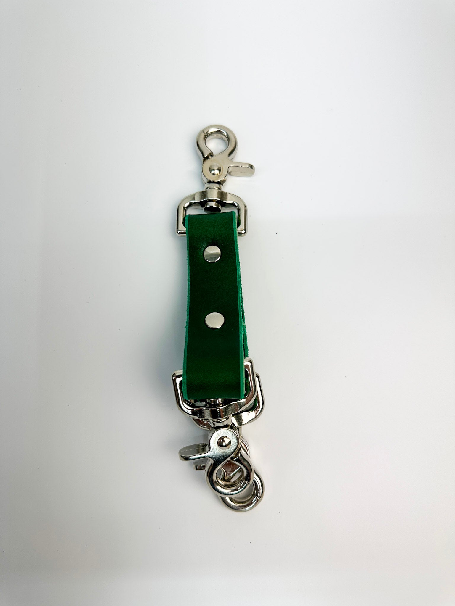 RTS - Box Light Clip - Green Leather w/ Nickel Hardware