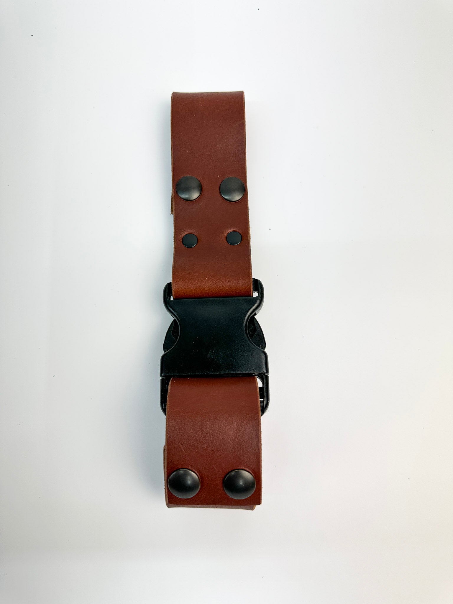 RTS - Box Light Strap - Medium Brown Leather w/ Black Hardware