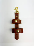 RTS - Inverted Flashlight Holder - Medium Brown Leather w/ Brass Hardware