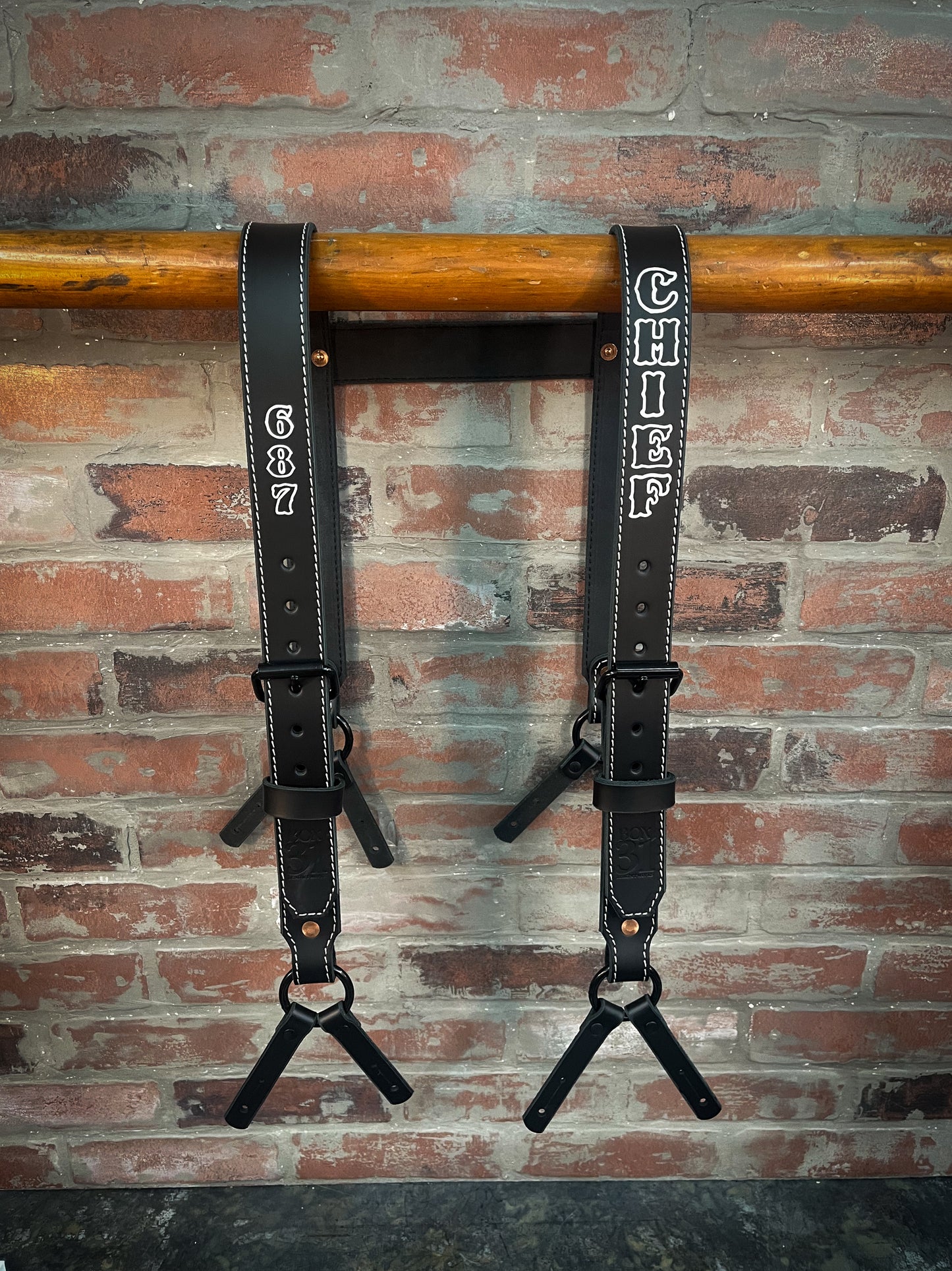 Leather H-Back Suspenders