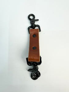 RTS - Box Light Clip - Medium Brown Leather w/ Black Hardware