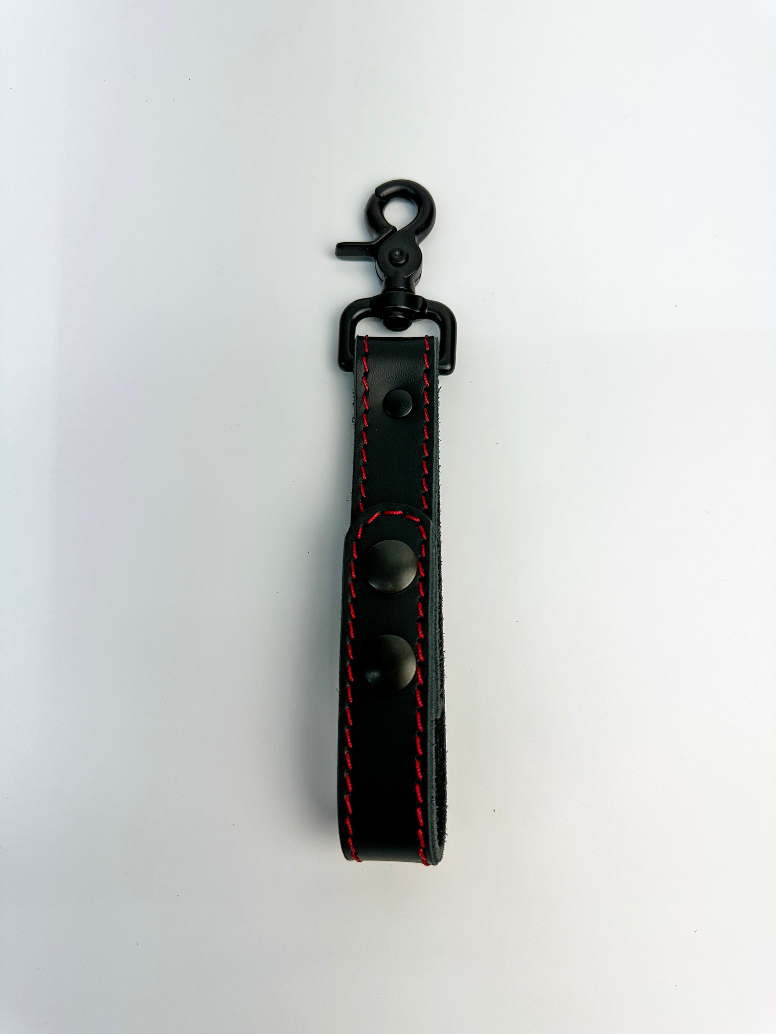 RTS - Glove Strap - Black Leather w/ Black Hardware, Red Stitch