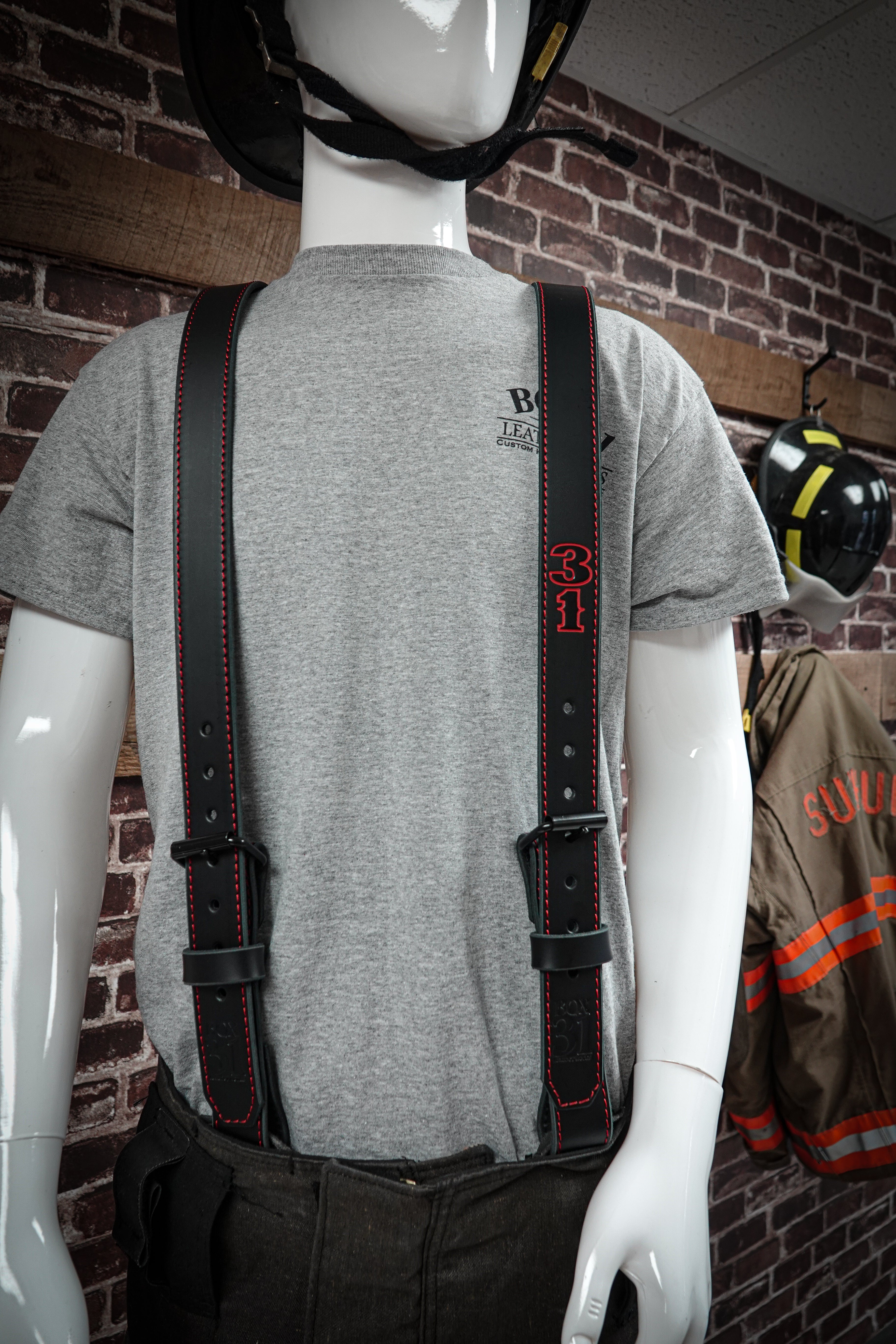 Leather X-Back Suspenders