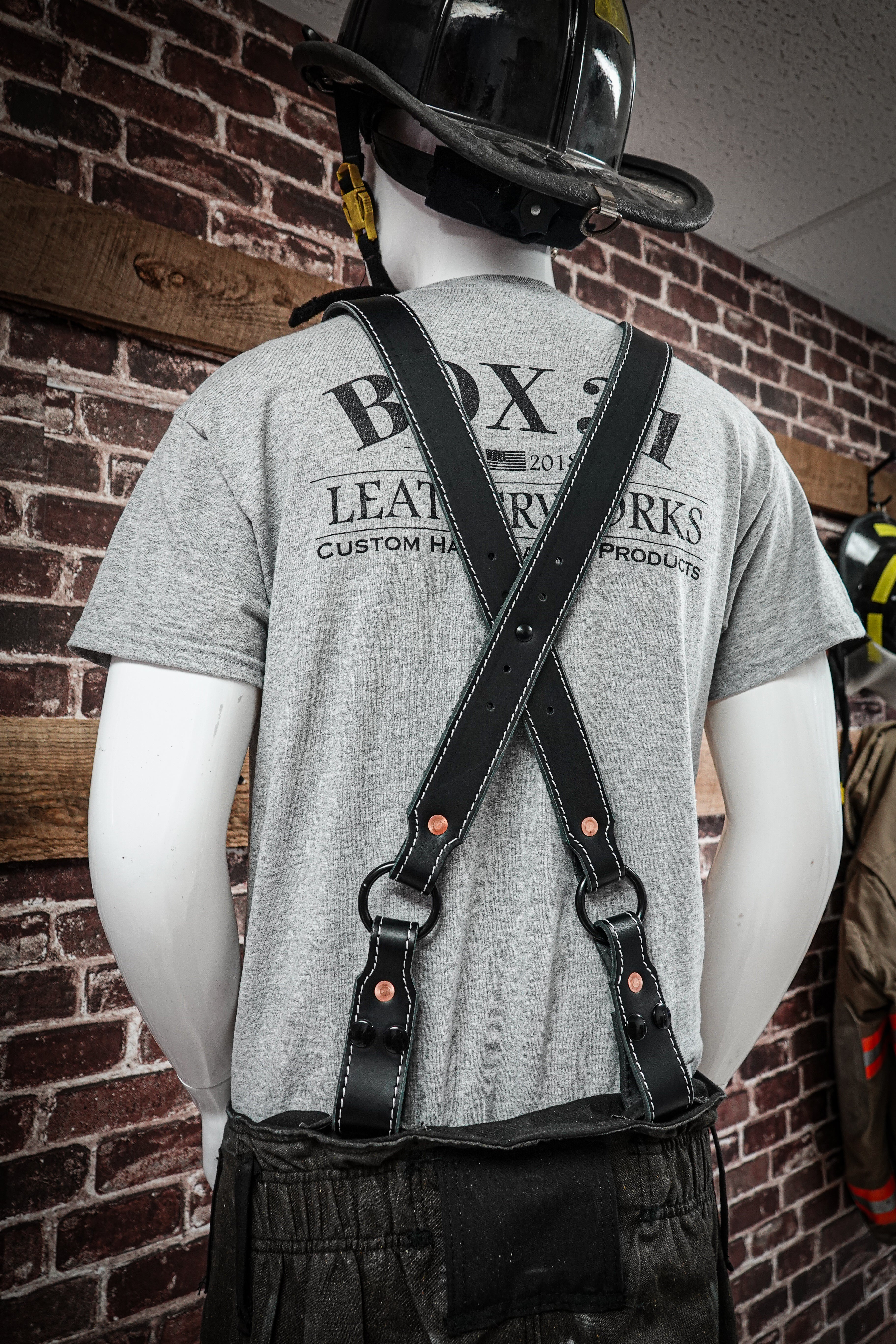 Leather X-Back Suspenders