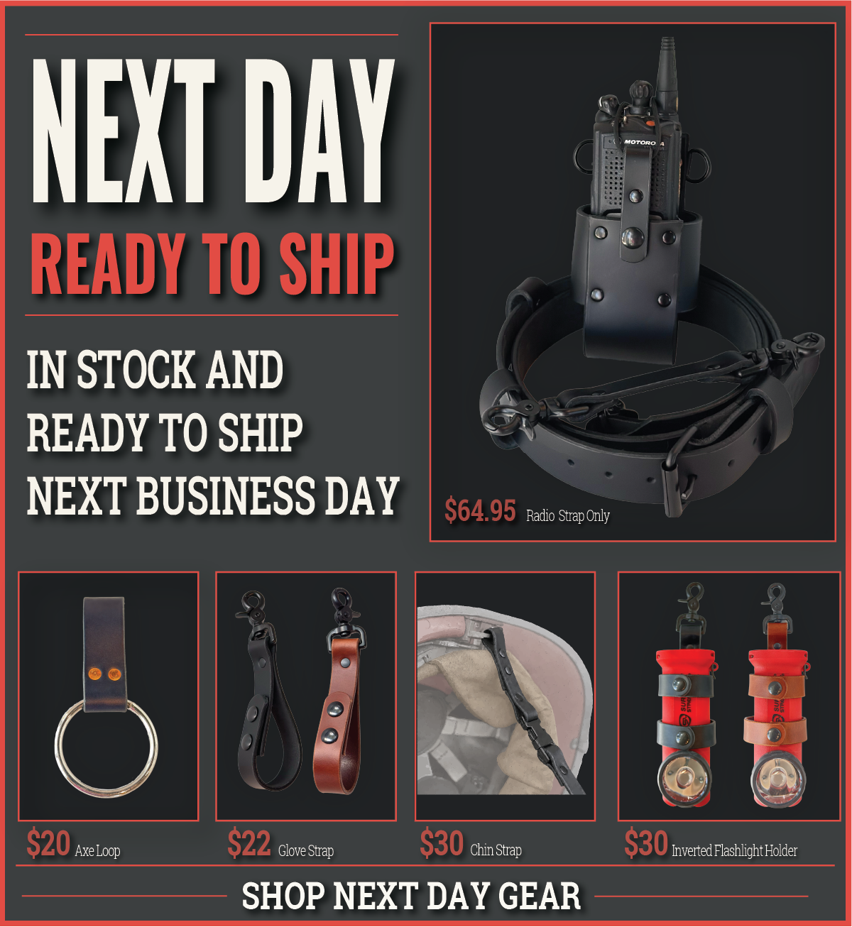 Next day firefighter leather gear — Box 31 Leather
