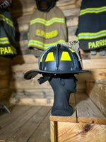 Phenix TL-2  Leather Helmet - Flat Black Phenix Bend (NFPA) with ESS Goggles and Deluxe Leather Comfort Package