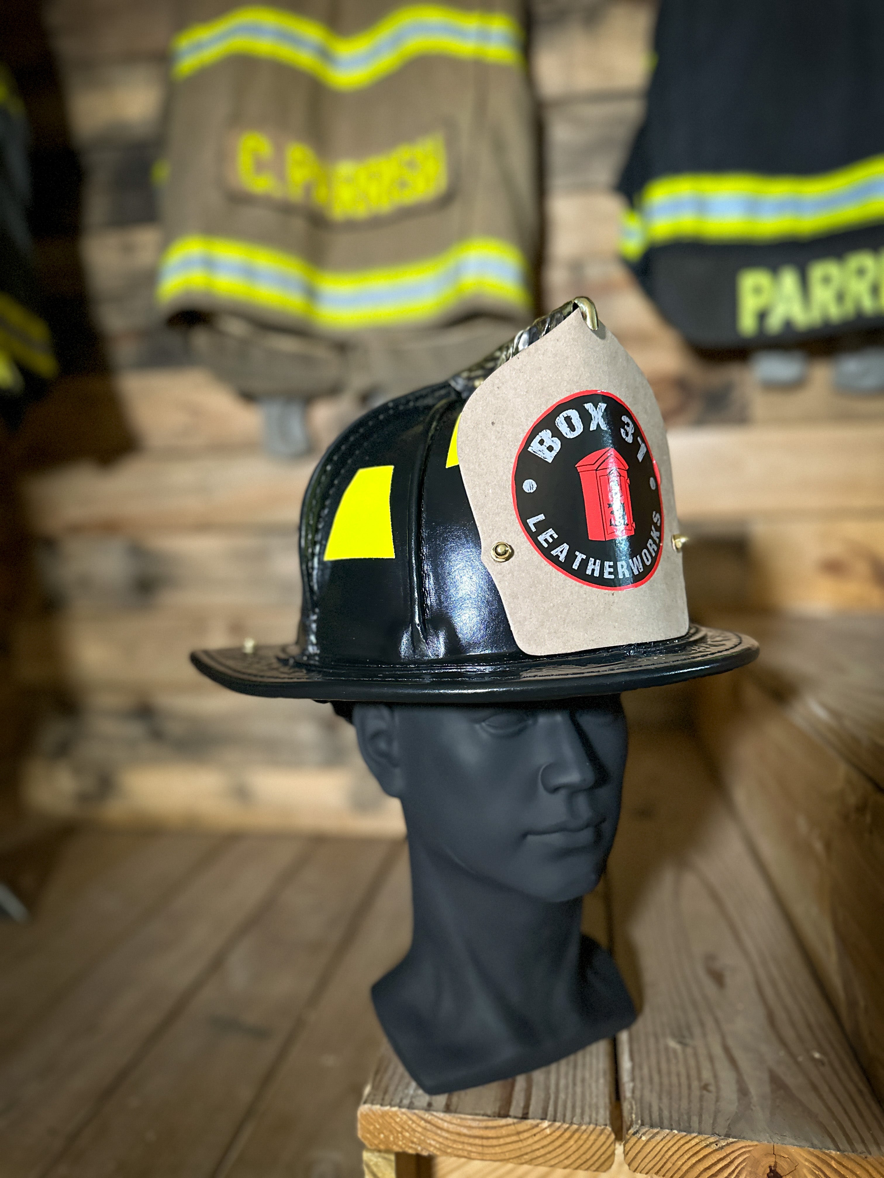 Phenix TL-2  Leather Helmet - Black Phenix Bend (NFPA) with ESS Goggles and Deluxe Leather Comfort Package