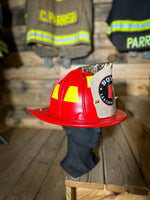 Phenix TL-2  Leather Helmet - Red Phenix Bend (NFPA) with ESS Goggles and Deluxe Leather Comfort Package
