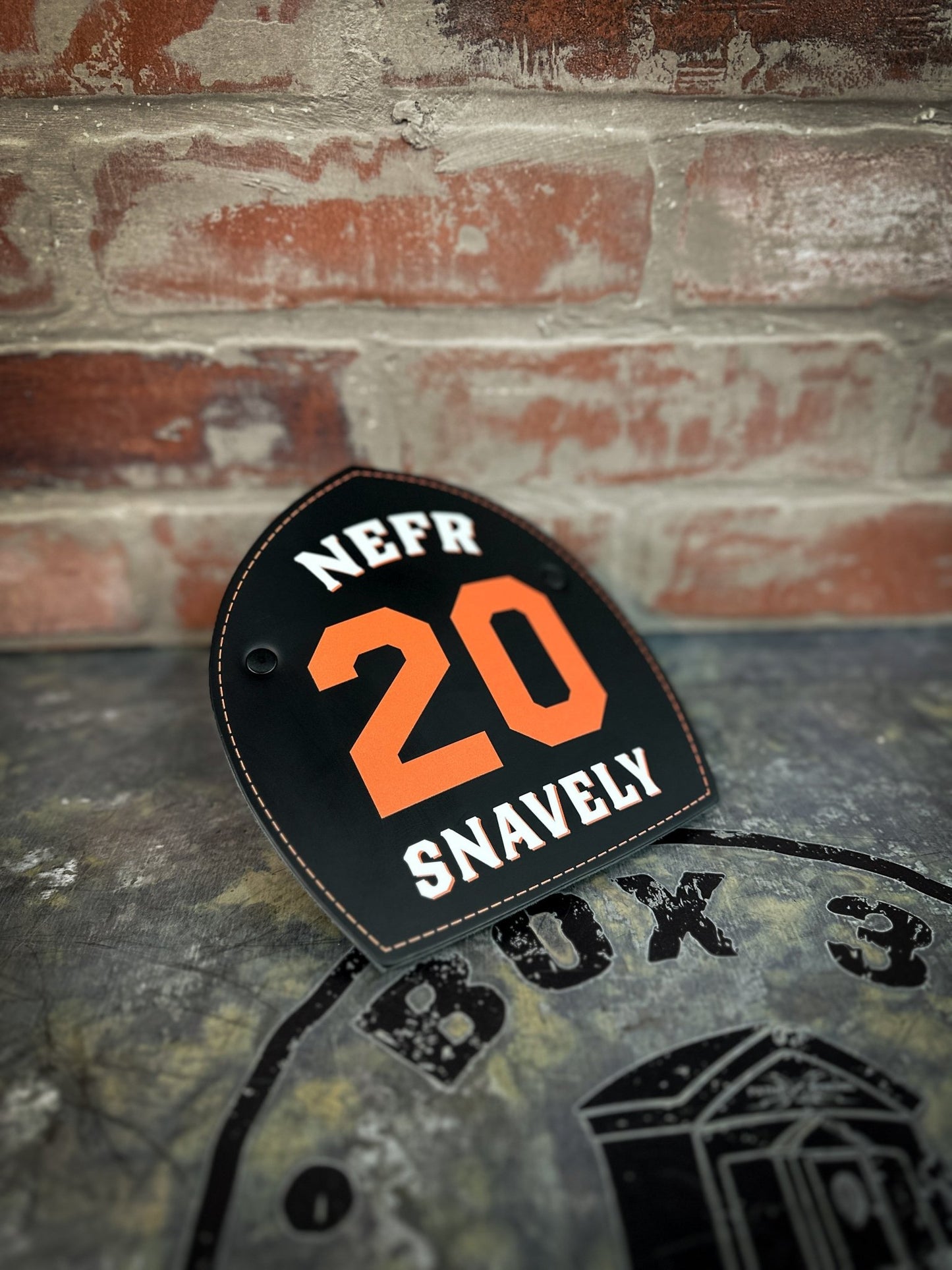 Boston - Style Leather Helmet Front – Fully Custom Design - Box 31 Leatherworks