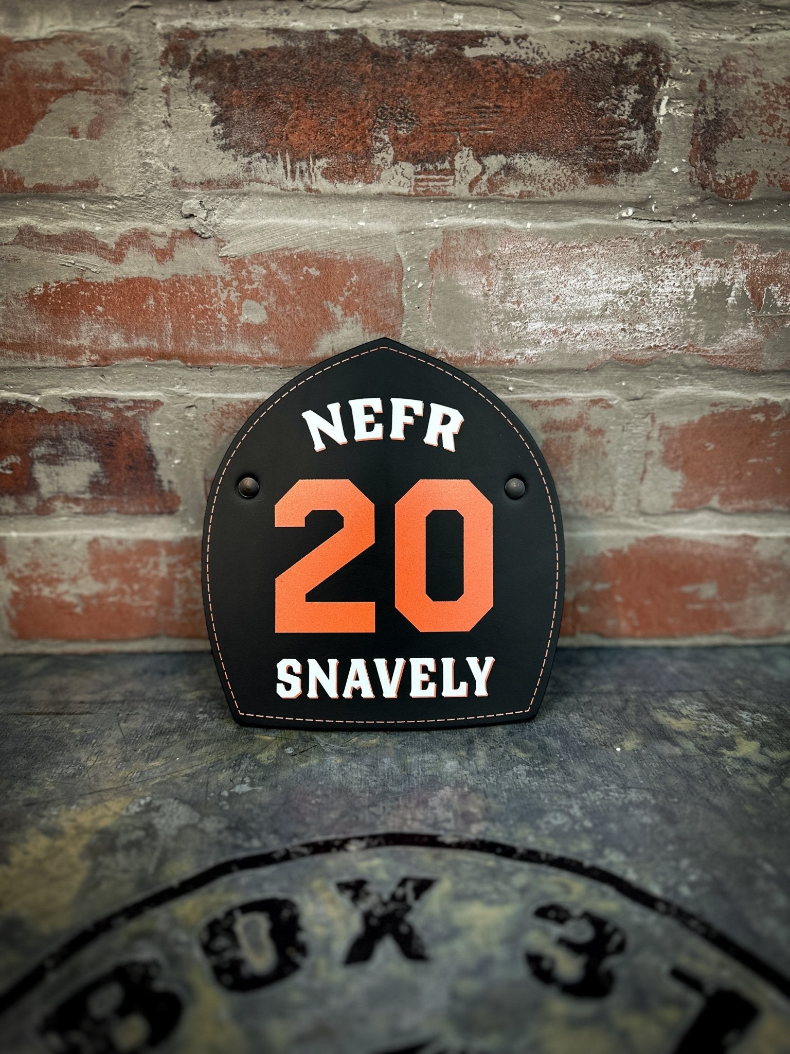 Boston - Style Leather Helmet Front – Fully Custom Design - Box 31 Leatherworks