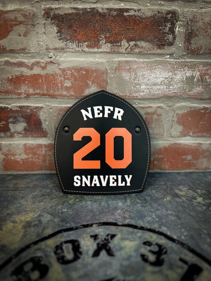 Boston - Style Leather Helmet Front – Fully Custom Design - Box 31 Leatherworks