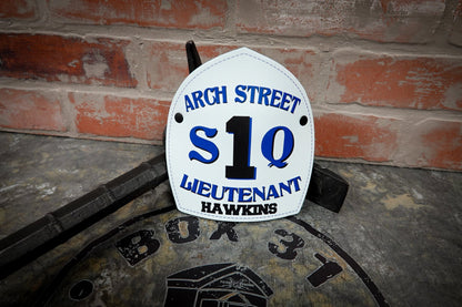 Boston - Style Leather Helmet Front – Fully Custom Design - Box 31 Leatherworks