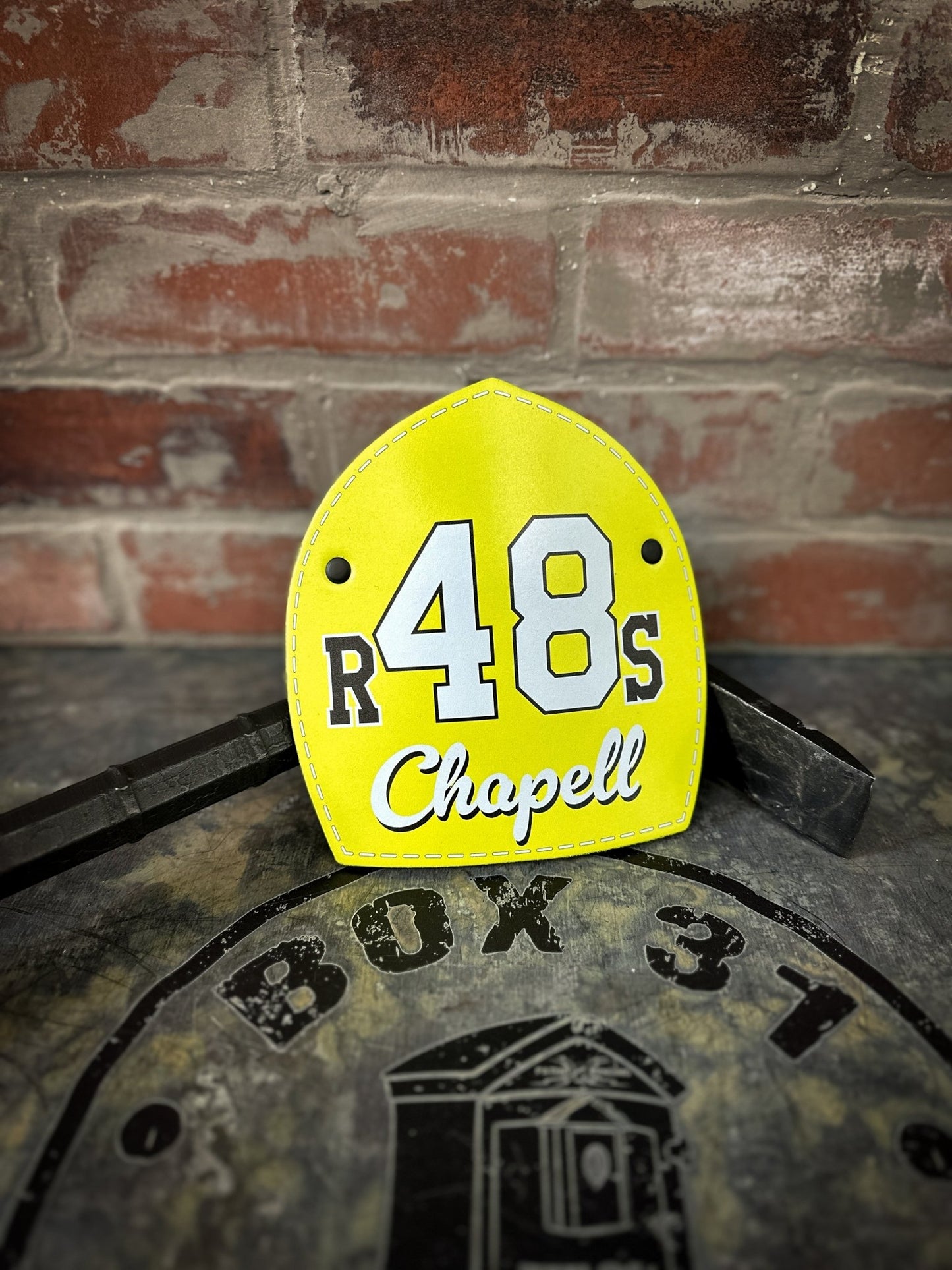 Boston - Style Leather Helmet Front – Fully Custom Design - Box 31 Leatherworks