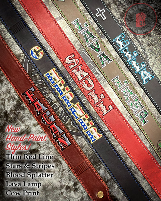 Custom Firefighter Radio Strap – Hand Painted Leather Radio Strap