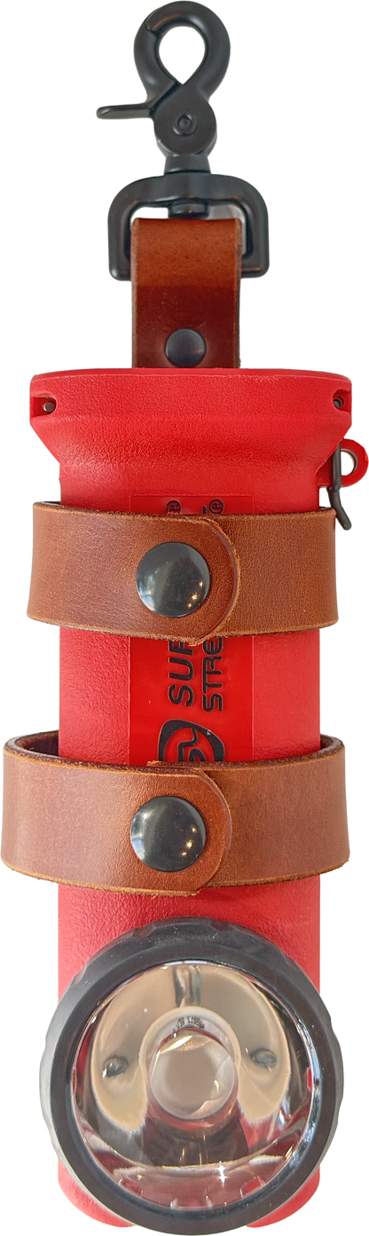 Ready-to-Ship Inverted Leather Flashlight Holder