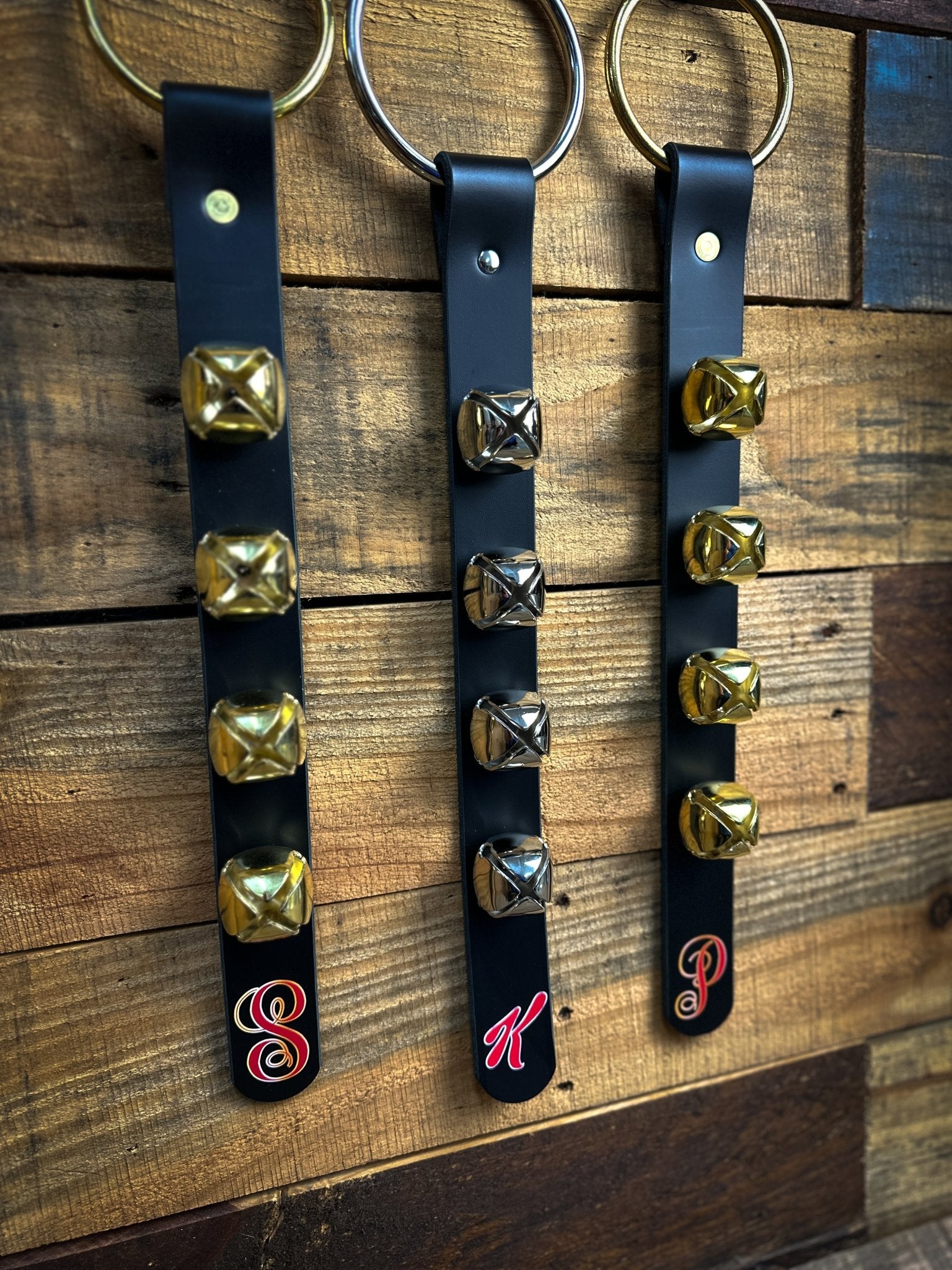 Christmas Sleigh Bells Door Hangers - Box 31 Leatherworks