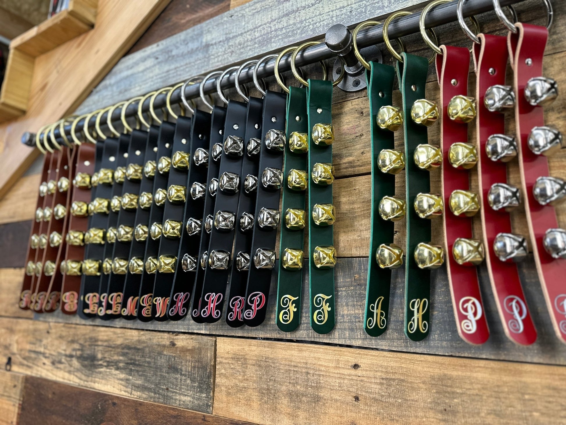 Christmas Sleigh Bells Door Hangers - Box 31 Leatherworks