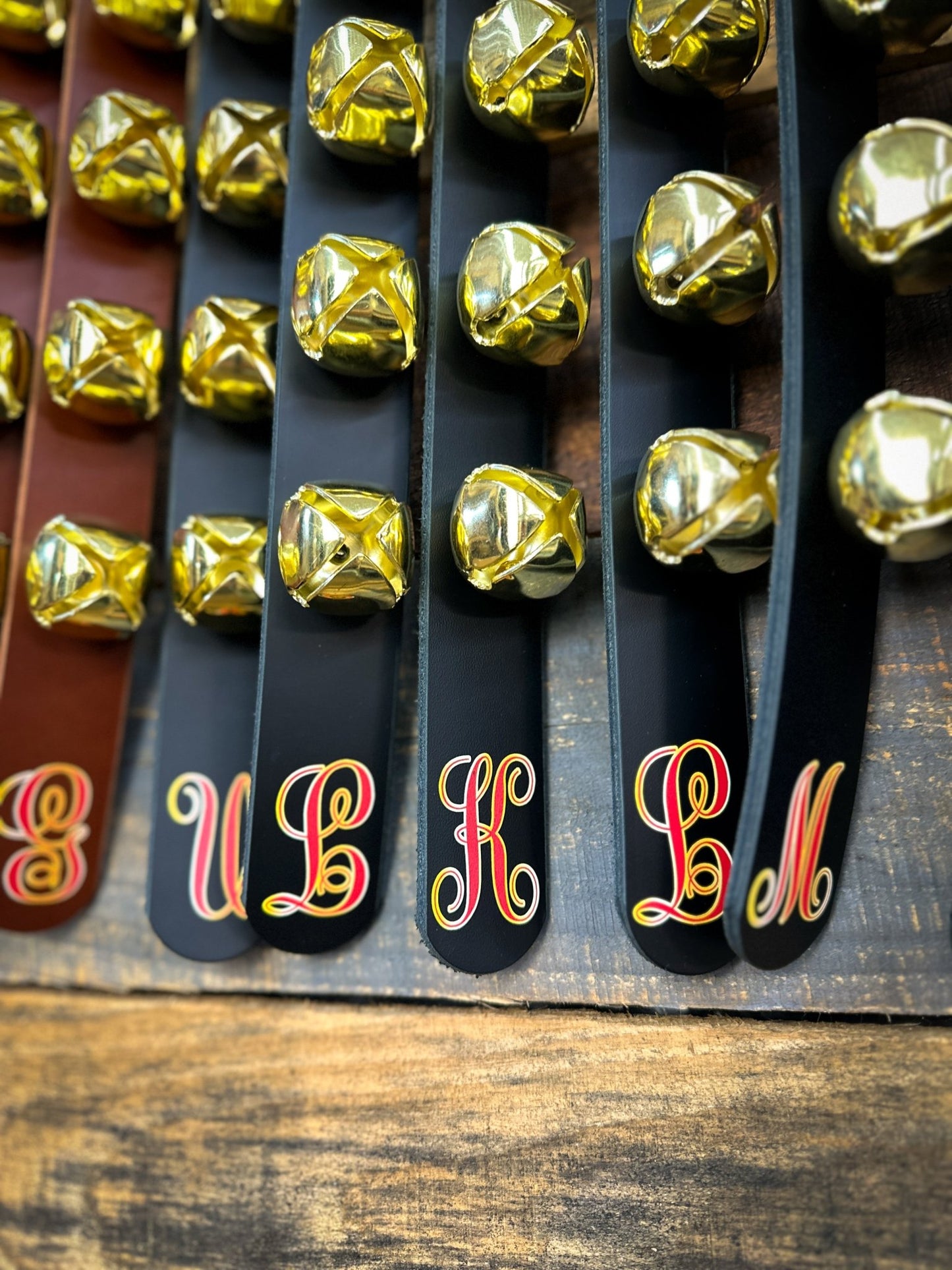 Christmas Sleigh Bells Door Hangers - Box 31 Leatherworks