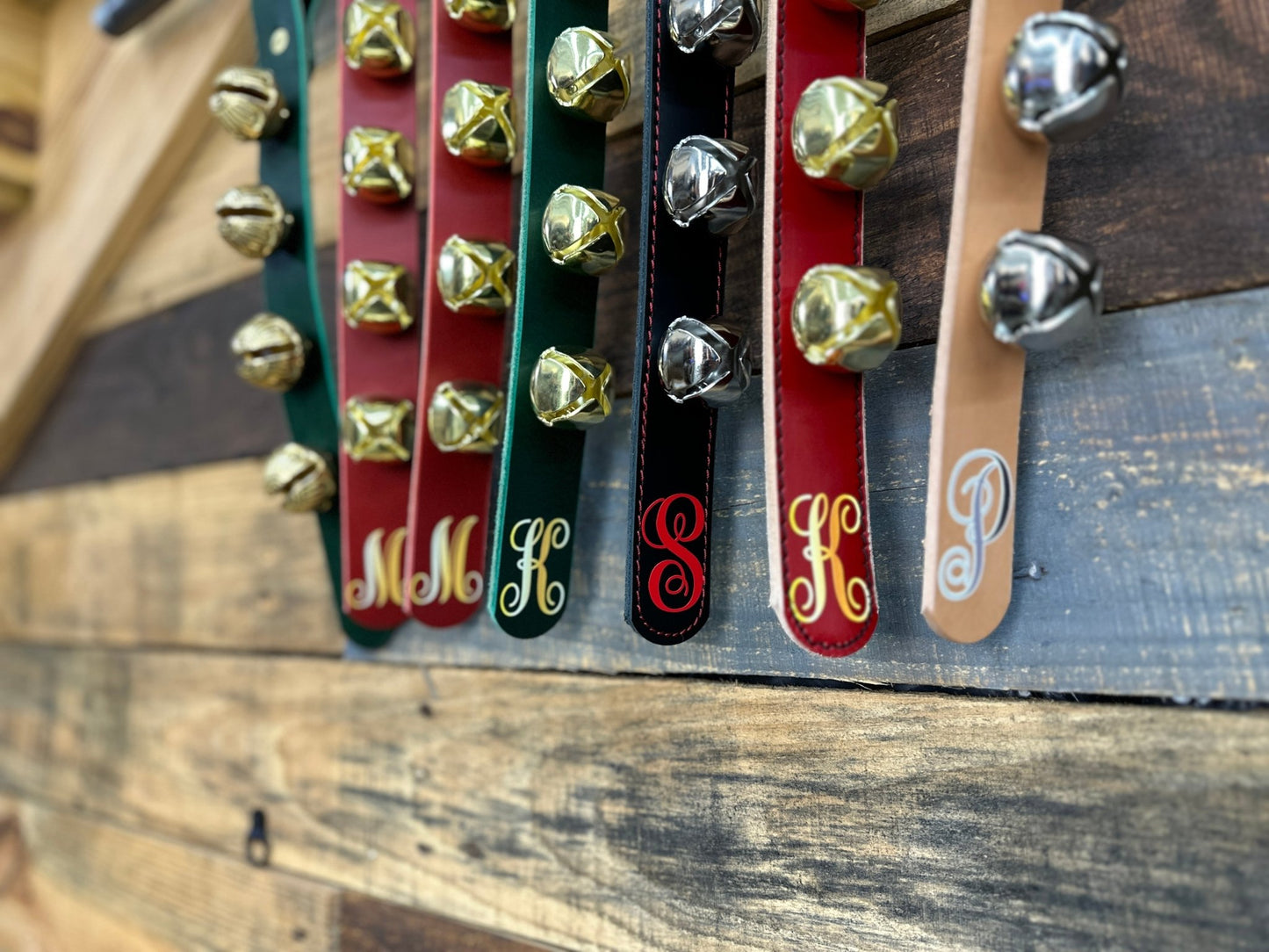 Christmas Sleigh Bells Door Hangers - Box 31 Leatherworks