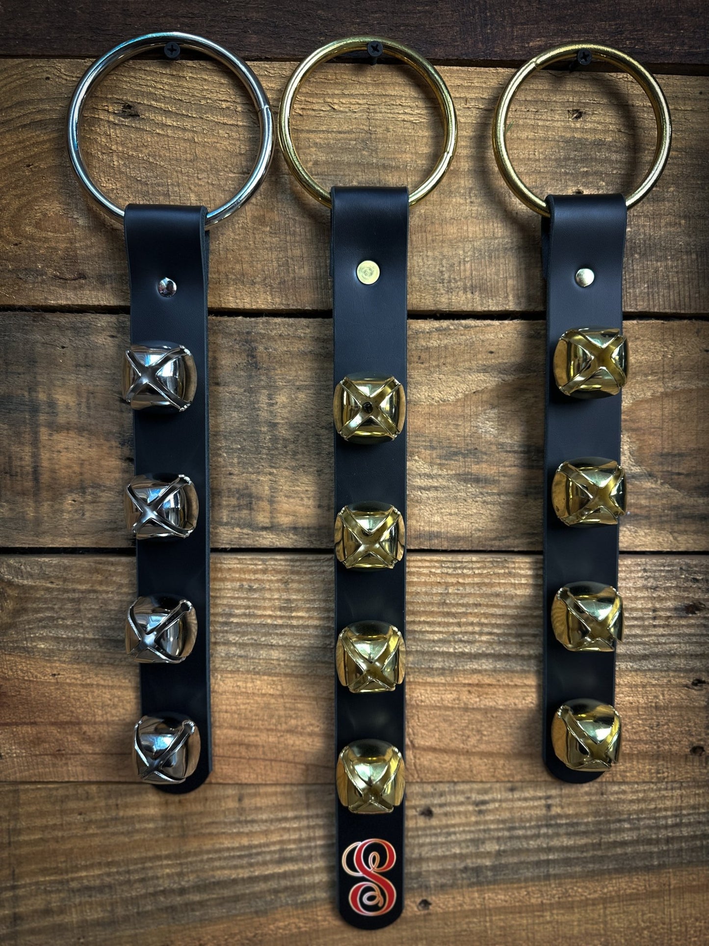 Christmas Sleigh Bells Door Hangers - Box 31 Leatherworks