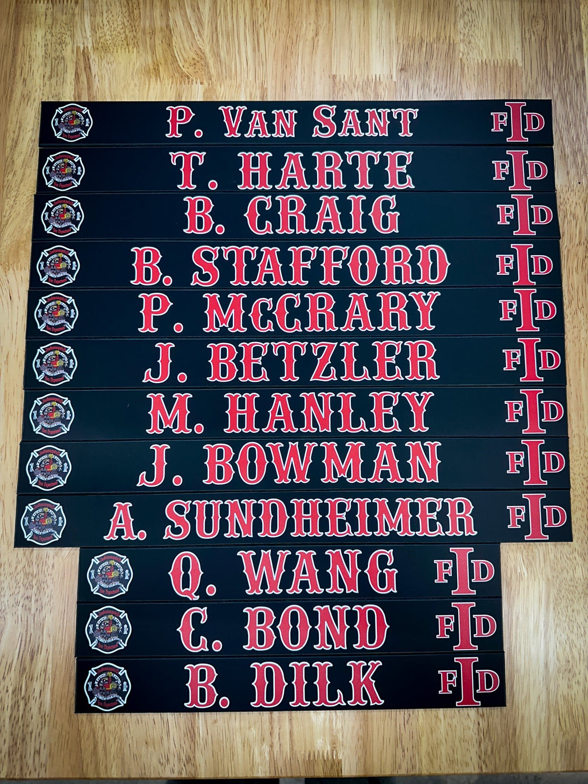 Custom Firefighter Locker Tags – Leather & ABS | Box 31 Leatherworks