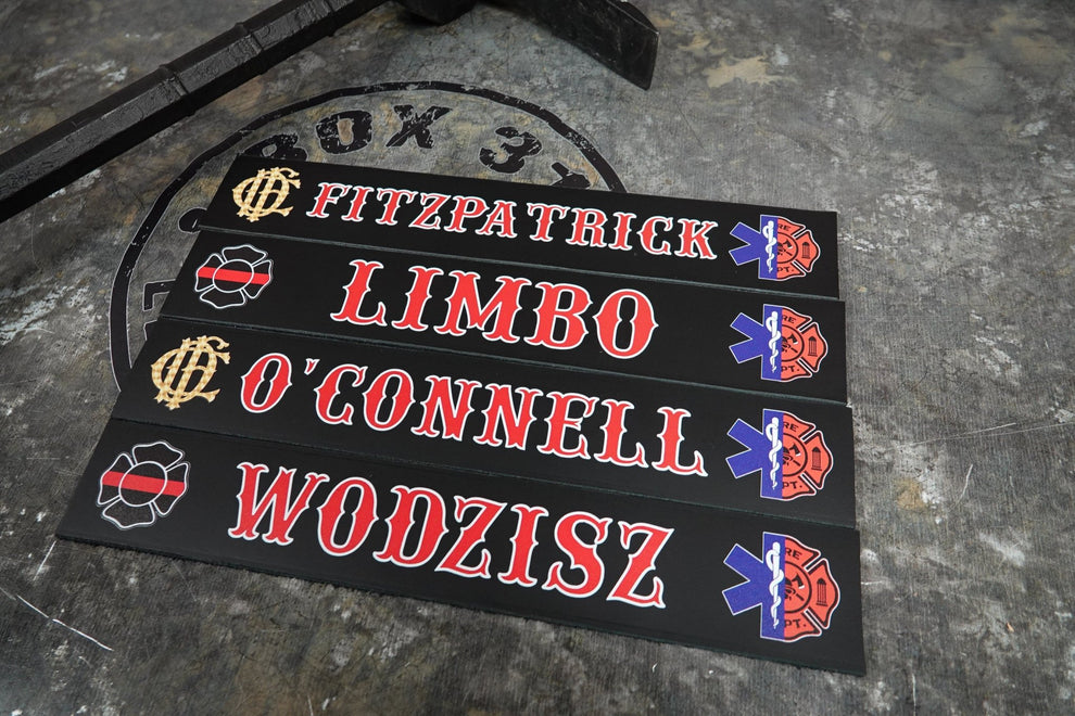 Custom Firefighter Locker Tags – Leather & ABS | Box 31 Leatherworks