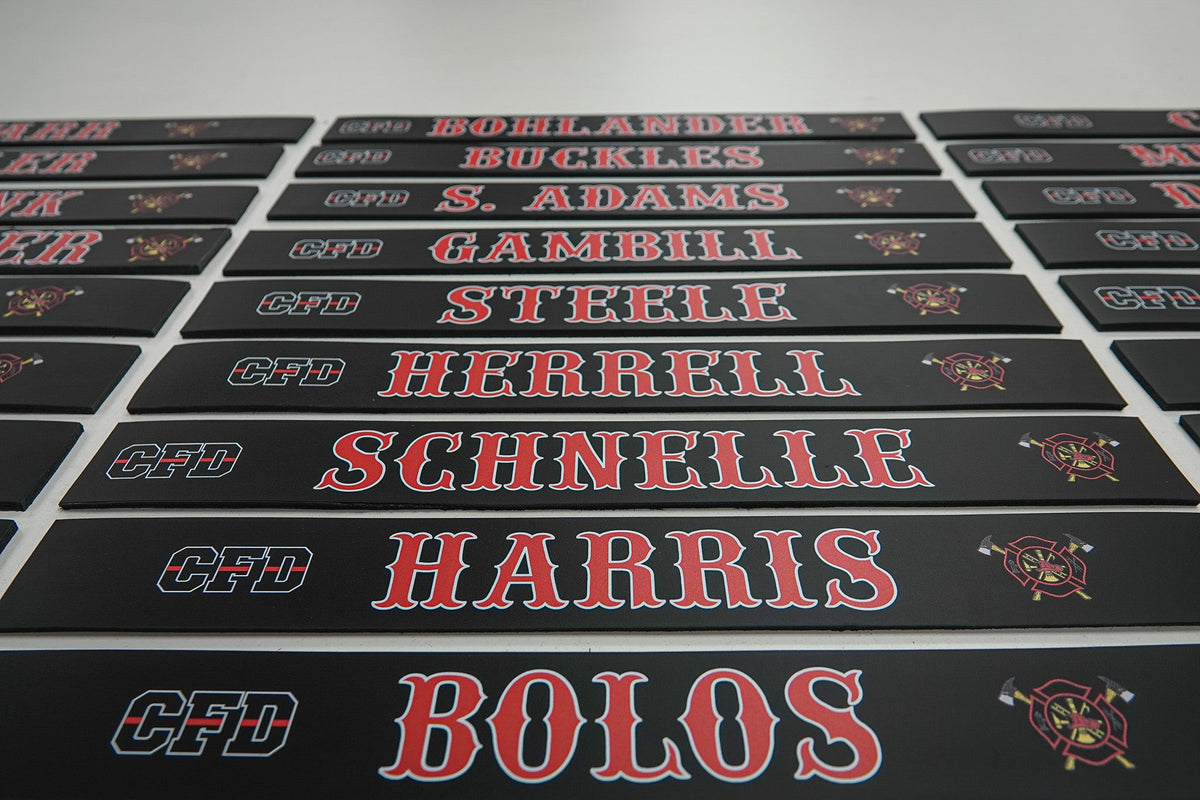 Custom Firefighter Locker Tags – Leather & ABS | Box 31 Leatherworks