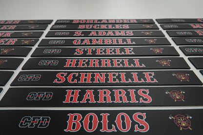 Custom Fire Service Locker Tag – Leather or ABS Plastic Finish - Box 31 Leatherworks