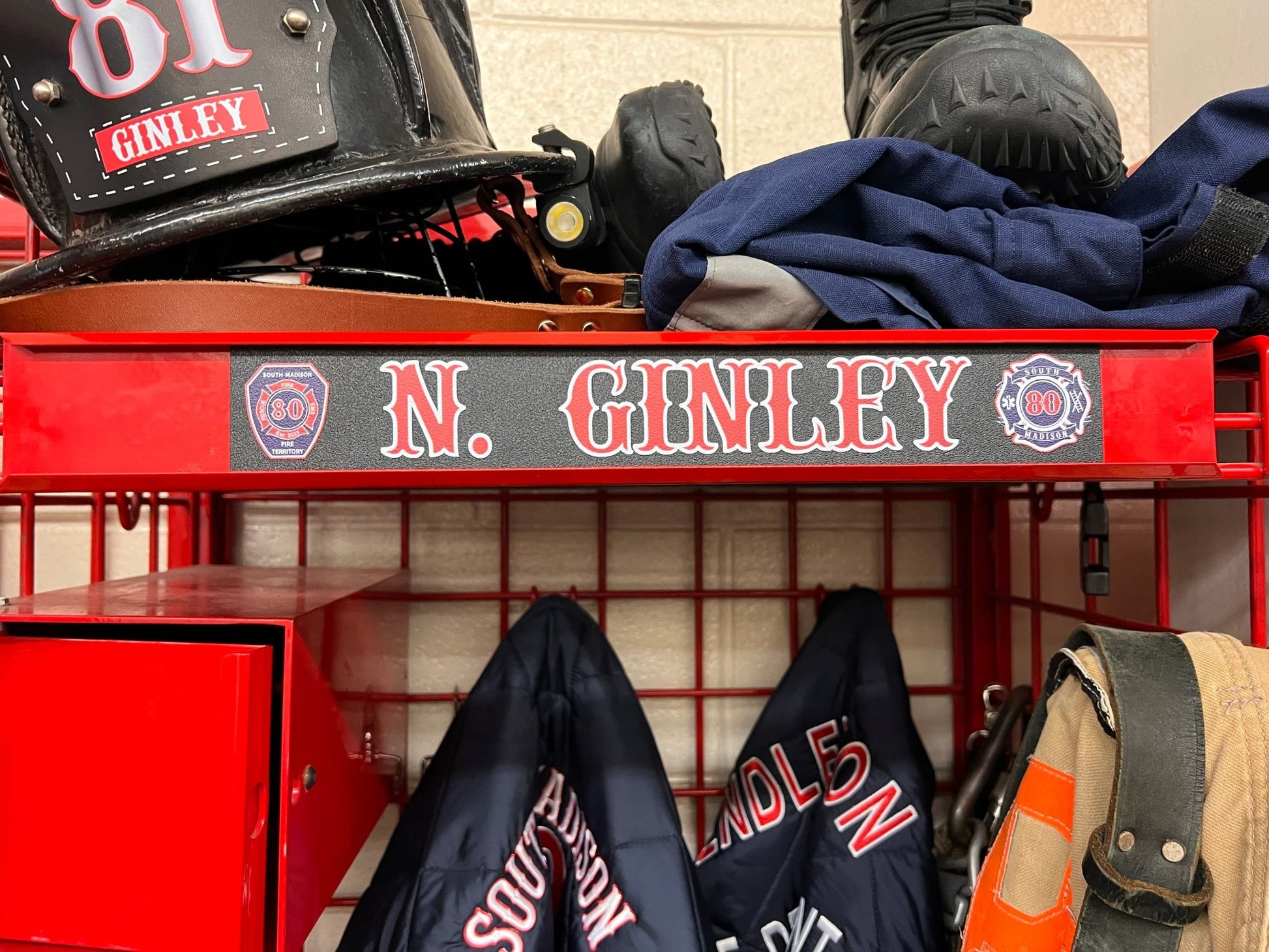 Custom Fire Service Locker Tag – Leather or ABS Plastic Finish - Box 31 Leatherworks