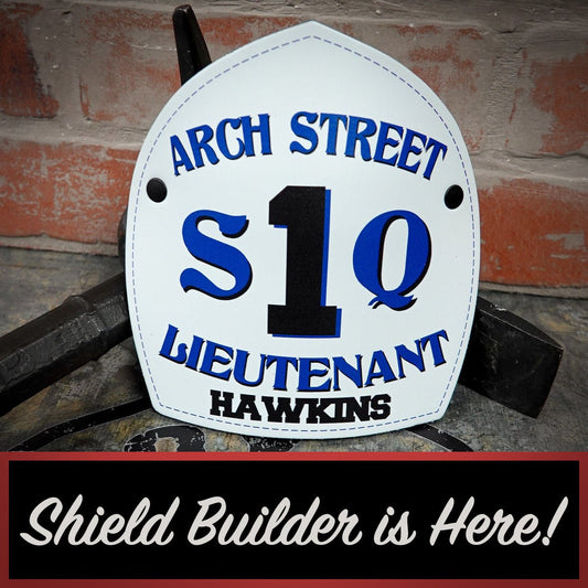 Firefighter Boston - Style Leather Helmet Front – Fully Custom Design - Box 31 Leatherworks