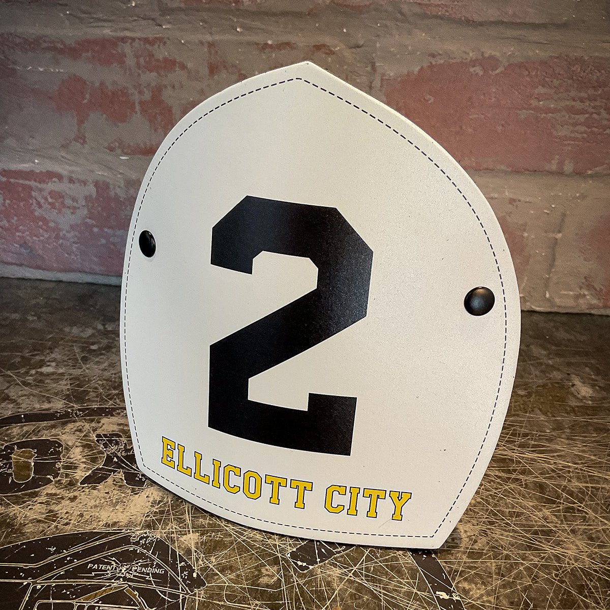 Firefighter Boston Style Leather Helmet Front – Name & Number Edition - Box 31 Leatherworks
