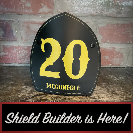 Firefighter Boston Style Leather Helmet Front – Name & Number Edition - Box 31 Leatherworks