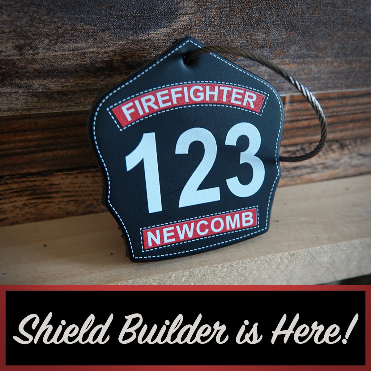 Firefighter Helmet Front Keychain - Box 31 Leatherworks