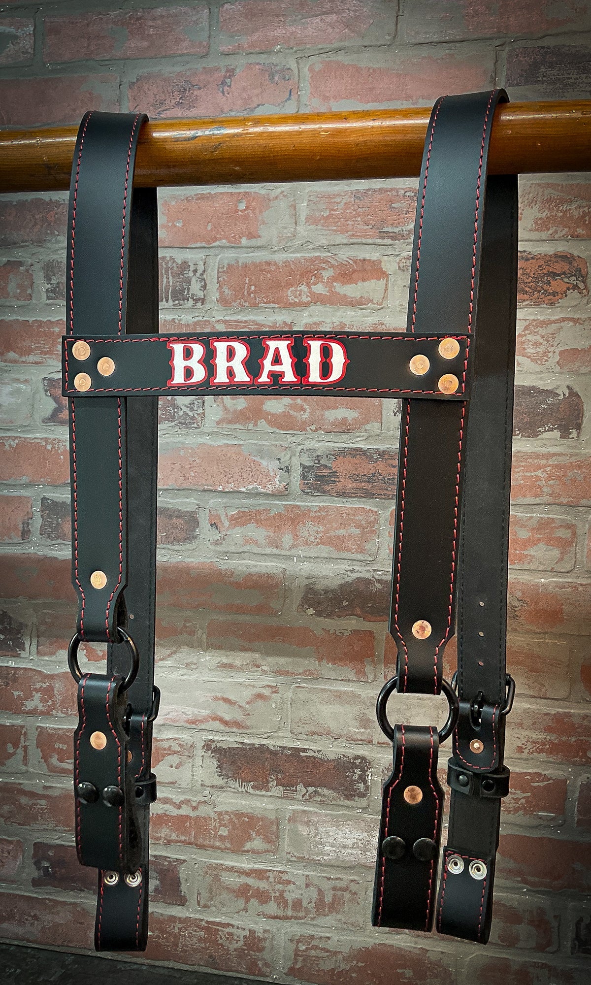 Firefighter Leather H - Back Suspenders - Box 31 Leatherworks