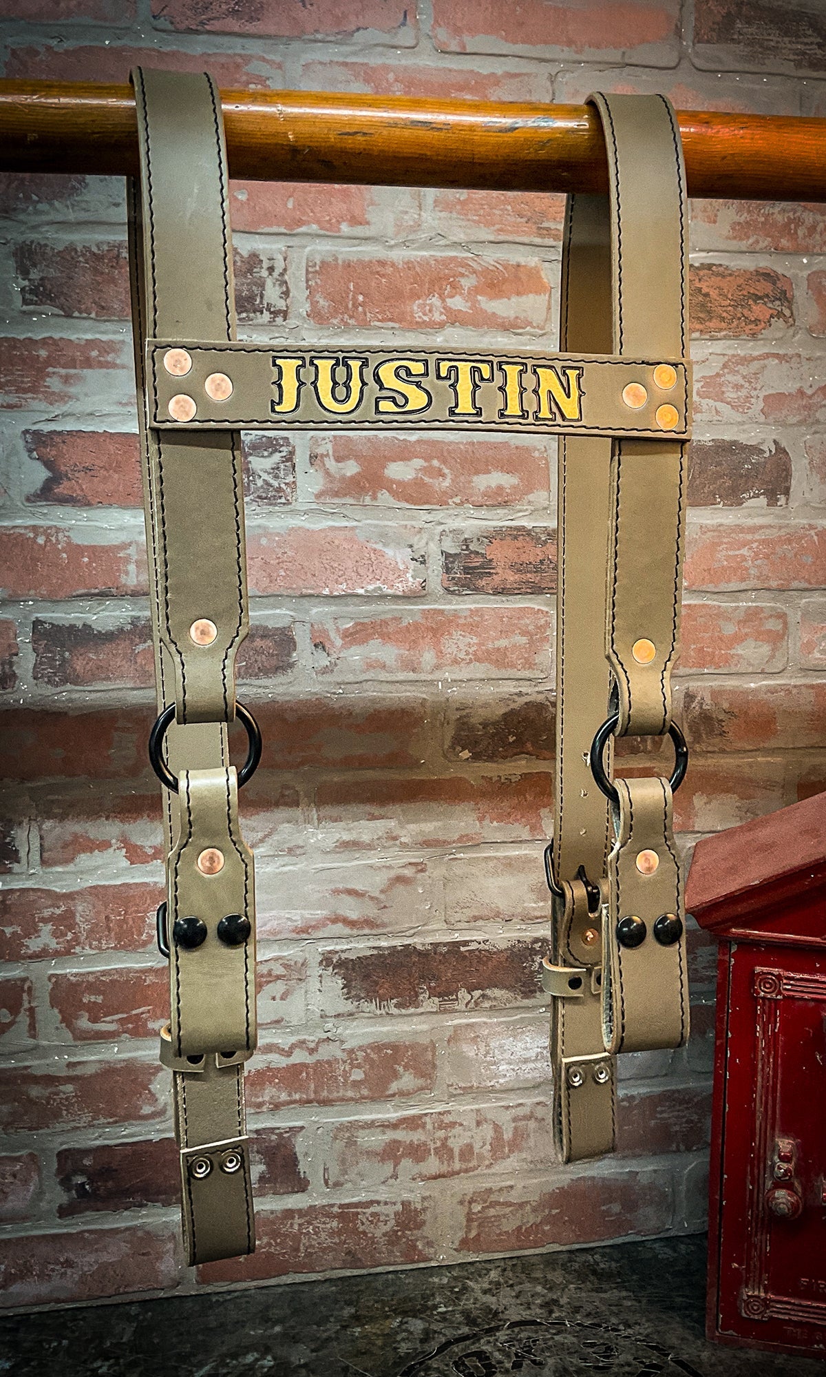 Firefighter Leather H - Back Suspenders - Box 31 Leatherworks