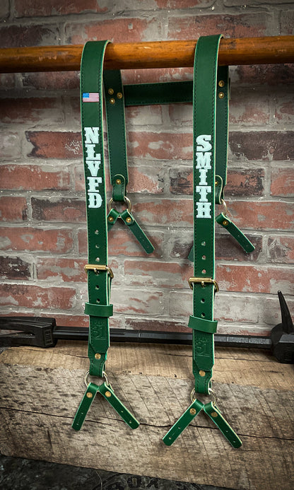 Firefighter Leather H - Back Suspenders - Box 31 Leatherworks