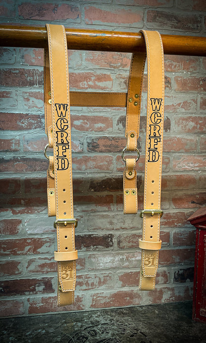 Firefighter Leather H - Back Suspenders - Box 31 Leatherworks