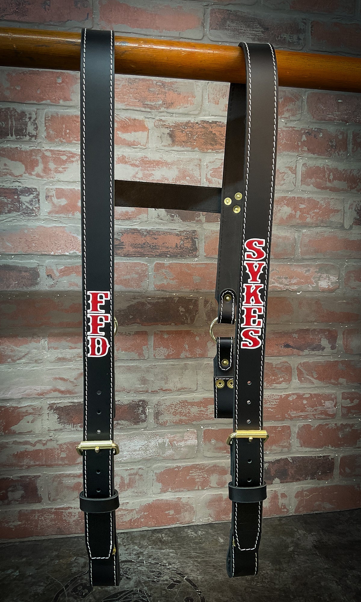 Firefighter Leather H - Back Suspenders - Box 31 Leatherworks
