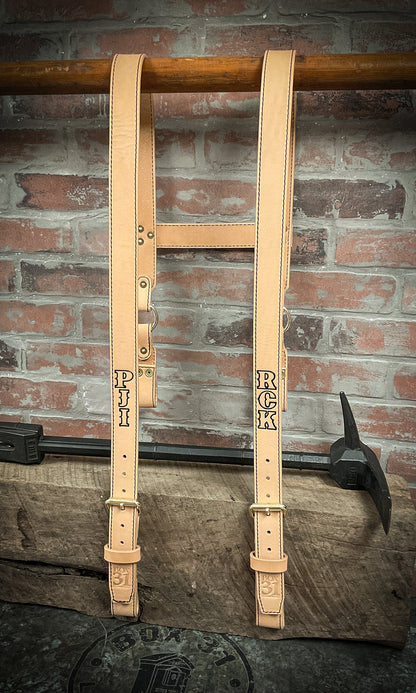 Firefighter Leather H - Back Suspenders - Box 31 Leatherworks