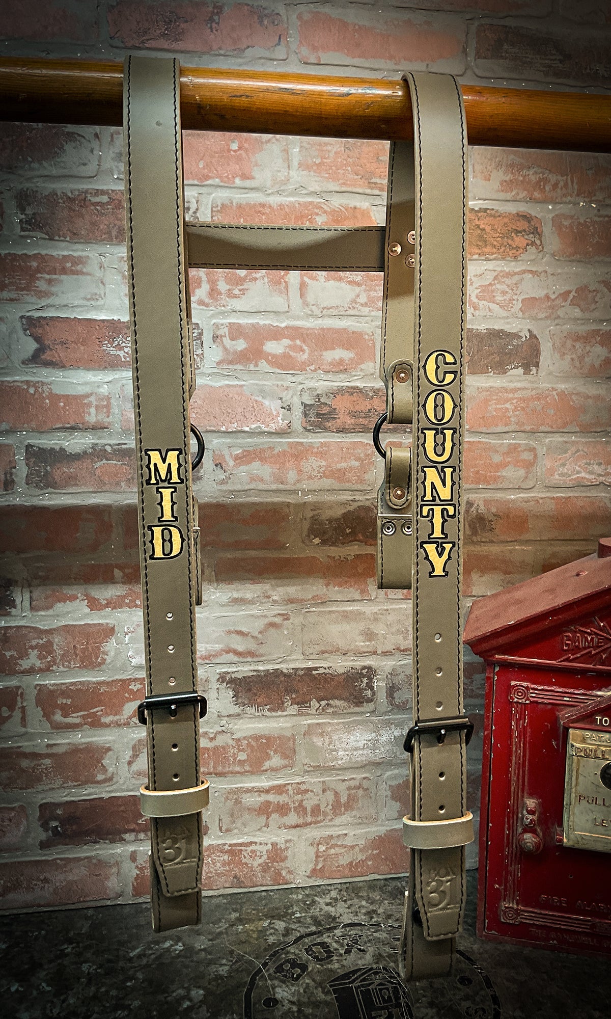 Firefighter Leather H - Back Suspenders - Box 31 Leatherworks