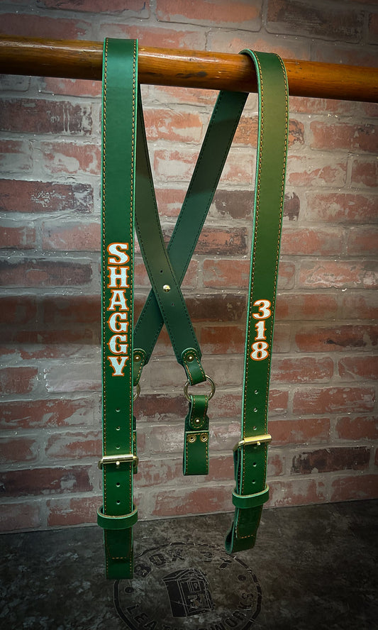 Firefighter Leather X - Back Suspenders - Box 31 Leatherworks