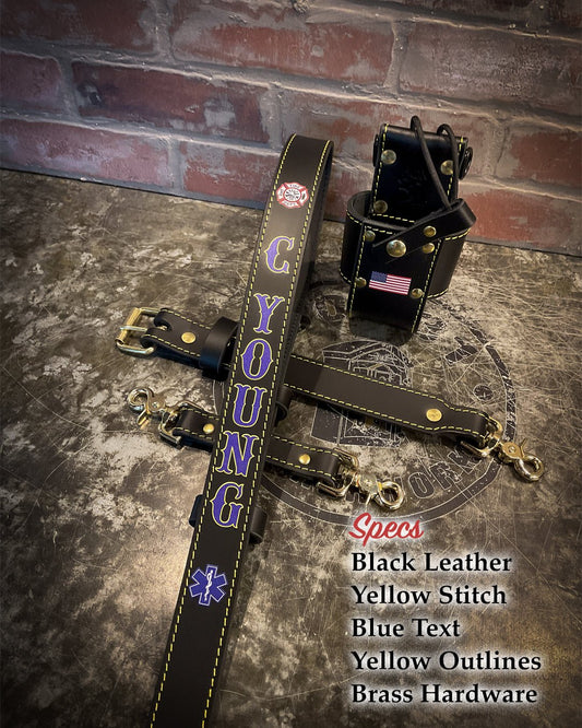 Firefighter Radio Strap — Hi - Def Custom Leather Radio Strap - Box 31 Leatherworks