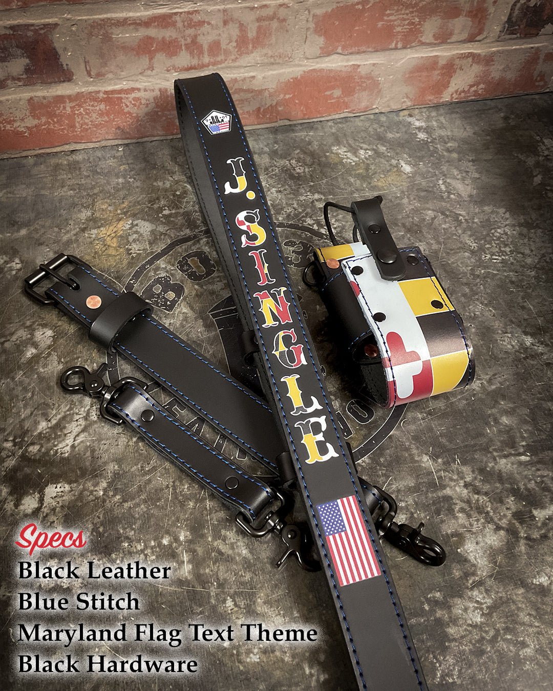 Firefighter Radio Strap — Hi - Def Custom Leather Radio Strap - Box 31 Leatherworks