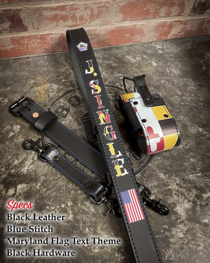 Firefighter Radio Strap — Hi - Def Custom Leather Radio Strap - Box 31 Leatherworks
